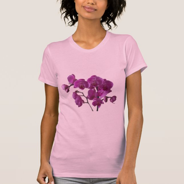 La orquídea rosada florece la camiseta (Anverso)
