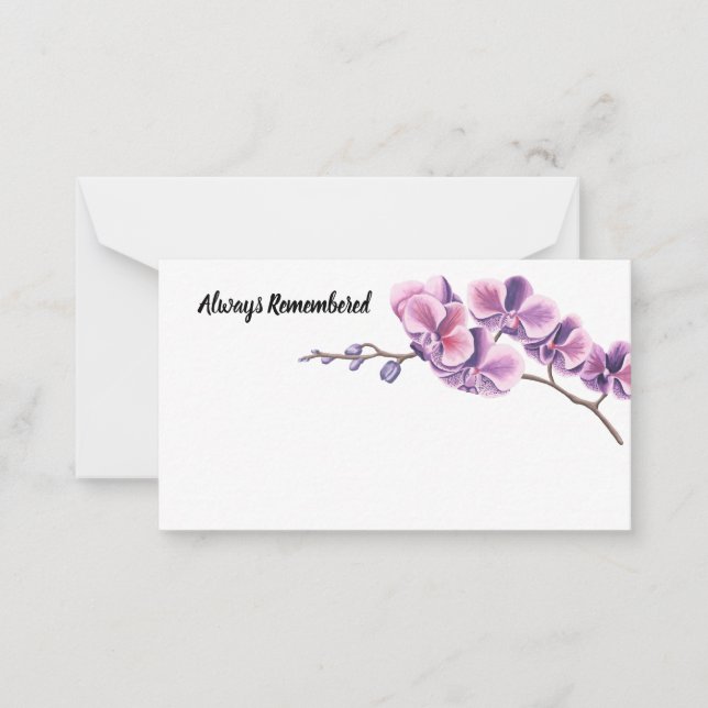La orquídea siempre recuerda las tarjetas de flore (Anverso)