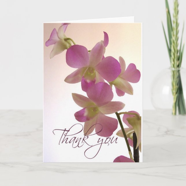 La orquídea suave le agradece las tarjetas de nota (Anverso)