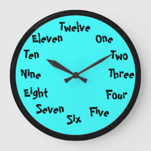 La palabra numera el reloj de pared