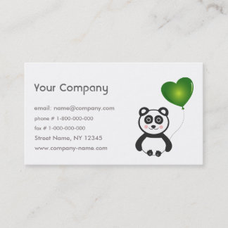 La panda va tarjeta de visita verde