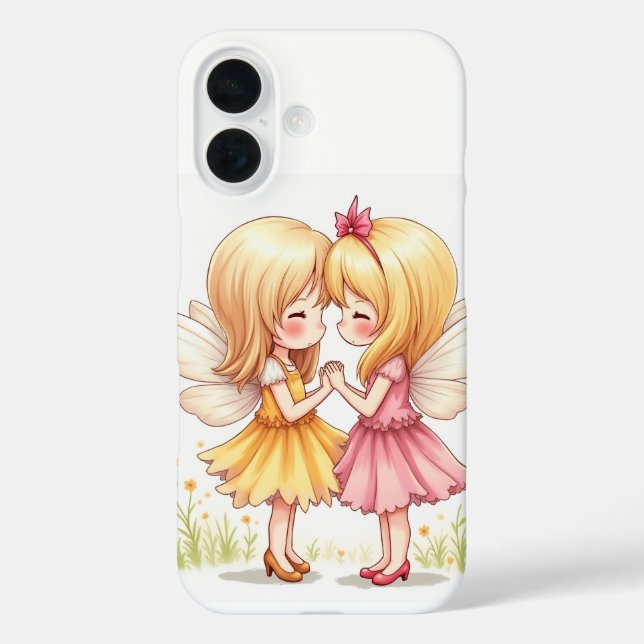 La pareja de Fundas del iPhone 16 del hada amorosa (Reverso )