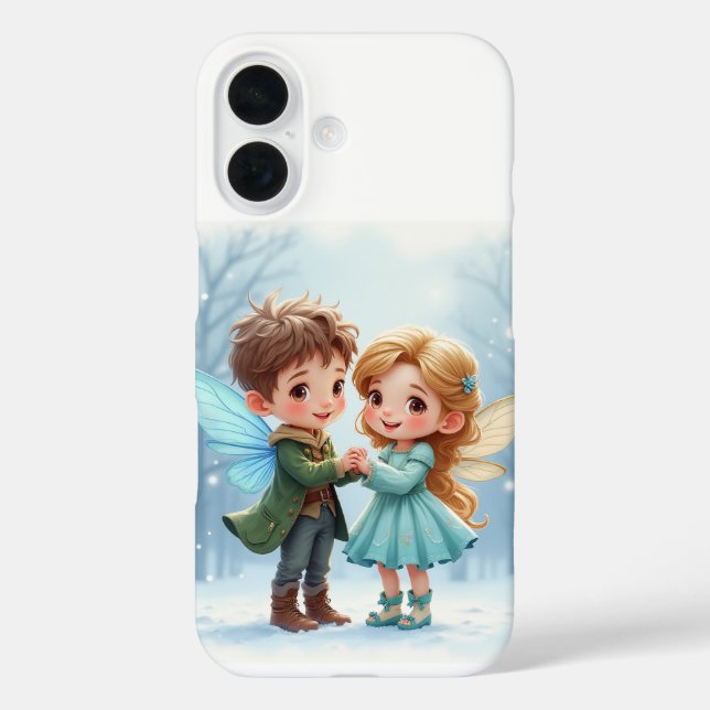 La pareja de Fundas del iPhone 16 del hada amorosa (Reverso )