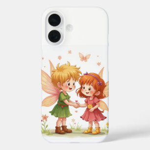 La pareja de Fundas del iPhone 16 del hada amorosa