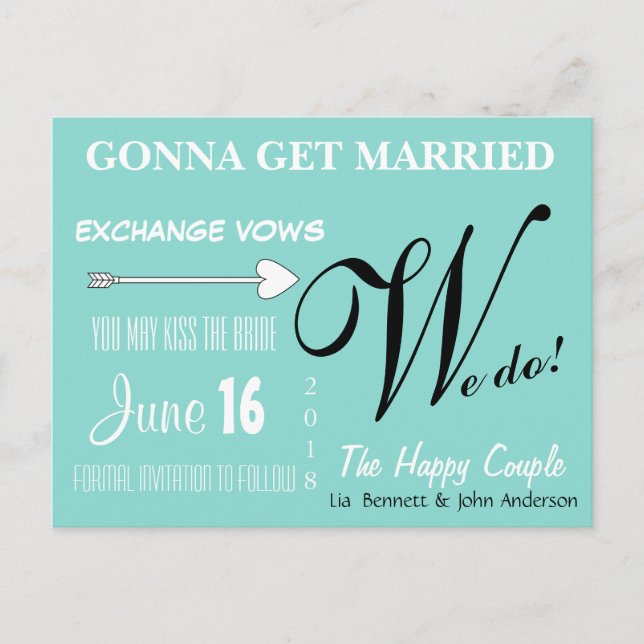 La pareja feliz guardamos la fecha Tarjetas postal (Anverso)