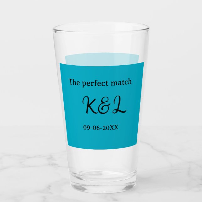 La pareja perfecta nombre letra fecha azul sim (Anverso)