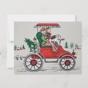 La Pareja Vintage De Navidad En Camino