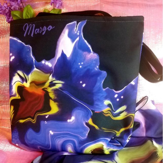 La pasión morada y amarilla en la bolsa (Purple and Yellow Passion Tote Bag With Matching Scarf)