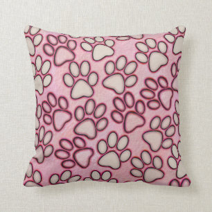 La pata imprime el Cojín decorativo