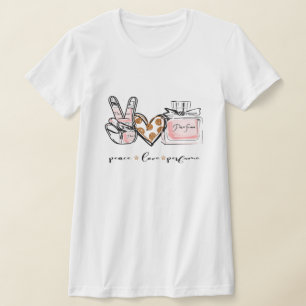 La paz ama la camiseta de las mujeres perfumes.
