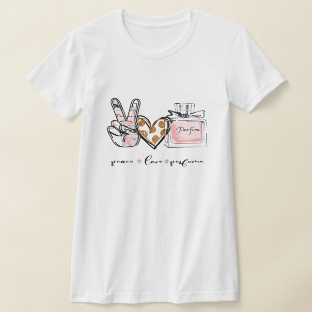La paz ama la camiseta de las mujeres perfumes. (Distribución)