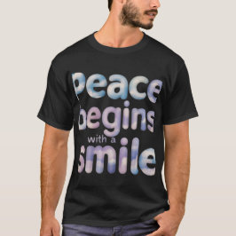 La paz comienza con una sonrisa - camiseta de dise