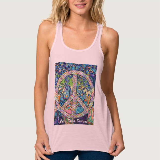 La paz de la naturaleza Racerback Tank Top (Anverso)