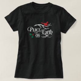 La paz en la tierra al Navidad acribillar camiseta