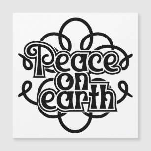La paz en la Tierra Refrigerador negro y blanco