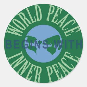 La paz mundial comienza con la hoja de Pegatinas i