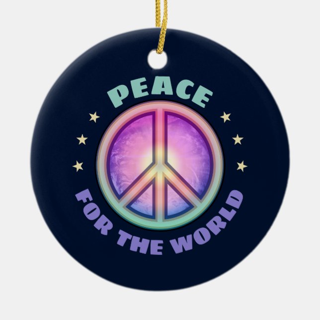 La paz para el ornamento ☮ mundial (Frente)