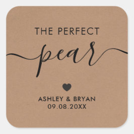 La pegatina de pera perfecta, etiqueta de regalo, 