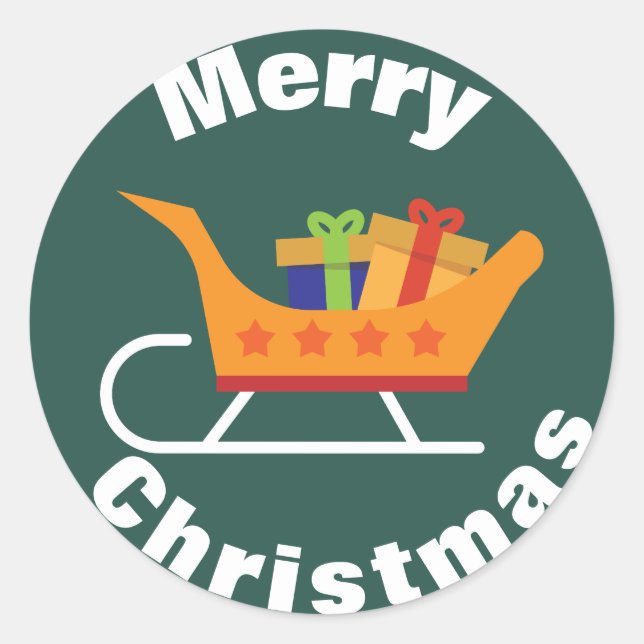 La pegatina navideña Sleigh de Santa (Anverso)