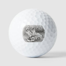 La pelota de golf con el boceto del zorro susurrad