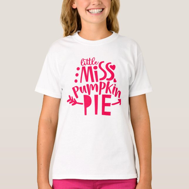 La pequeña Bonito Miss Calabaza Pie de camiseta de (Anverso)