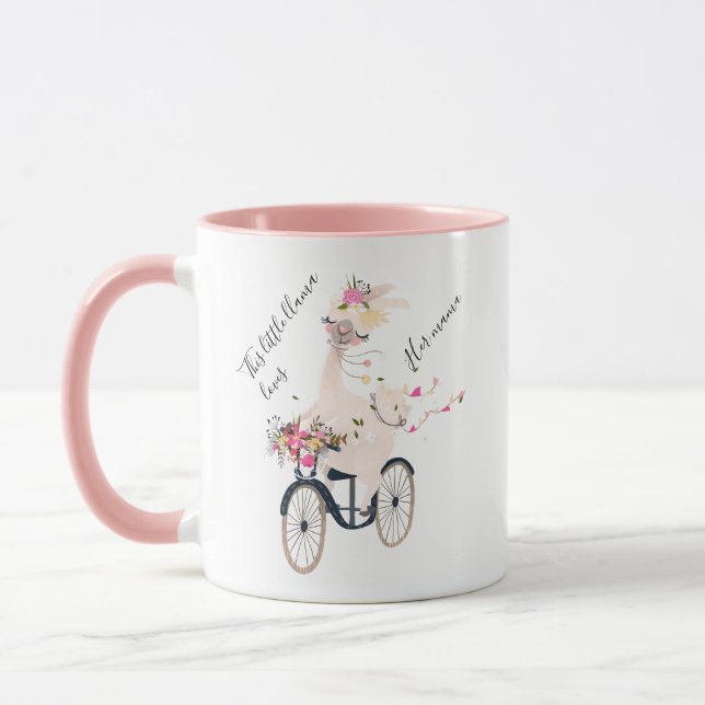 La pequeña llama ama a la mamá, la taza personaliz (Izquierda)