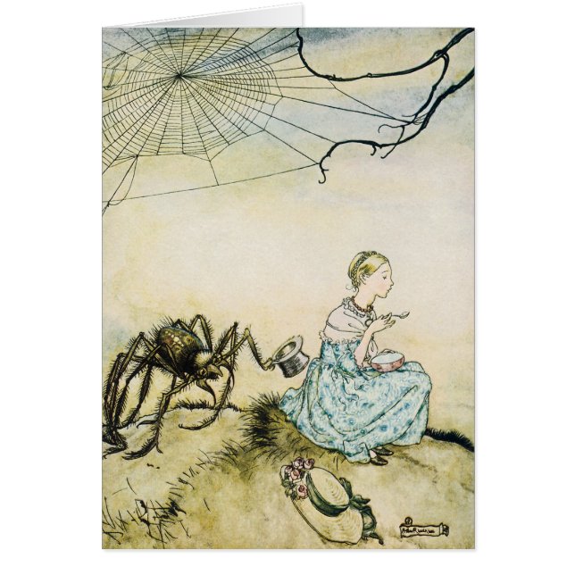 La pequeña Miss Muffet por Arthur Rackham (Frente)