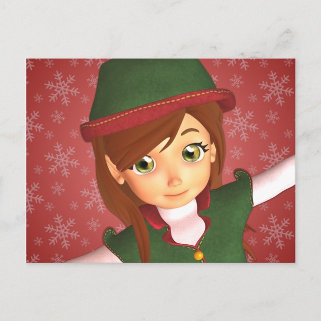 La pequeña postal de vacaciones de Elf en Santa (Anverso)