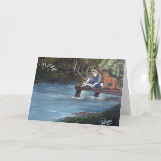 La pequeña tarjeta de felicitación del pescador