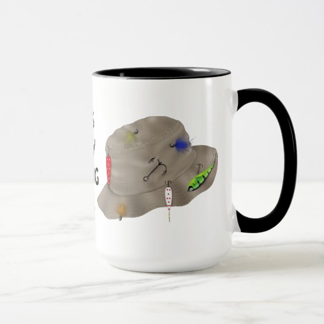 La pesca afortunada del papá se divierte la taza (Derecha)