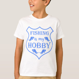 La pesca es mi cita escudo de hobby en la camiseta