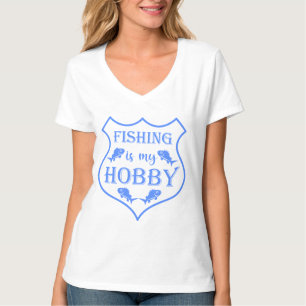 La pesca es mi cita escudo de hobby en la camiseta