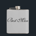 La petaca del padrino de la boda<br><div class="desc">La petaca para el padrino de la boda se muestra en color gris con texto negro. 
Personaliza este artículo o cómpralo tal como está.</div>