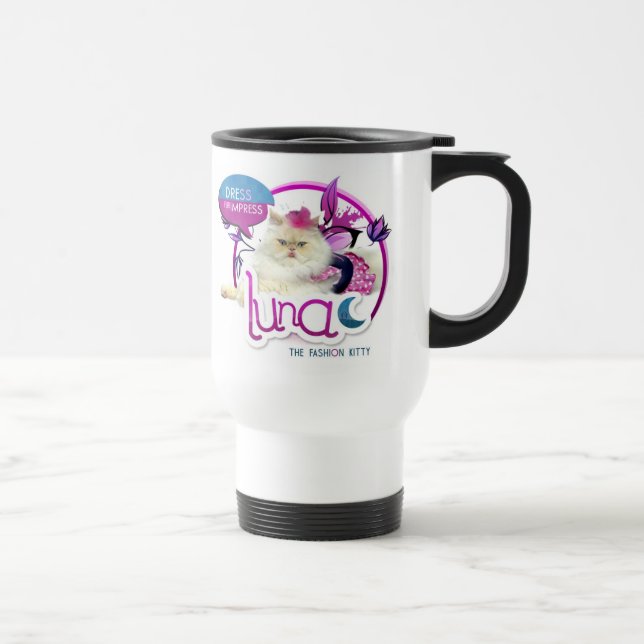 La piel del vestido impresiona la taza del viaje (Derecha)