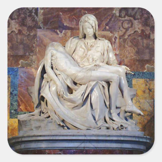 La Pieta de Michelangelo Pegatina (Anverso)