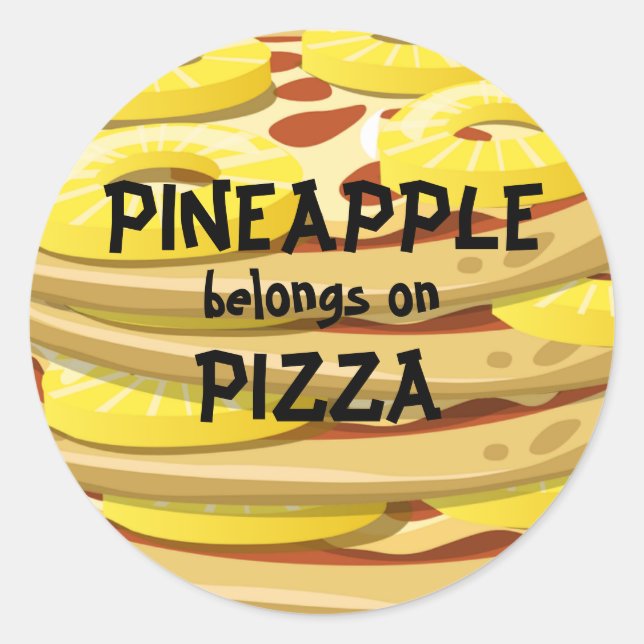 La piña pertenece a los Pegatinas de Pizza (Anverso)