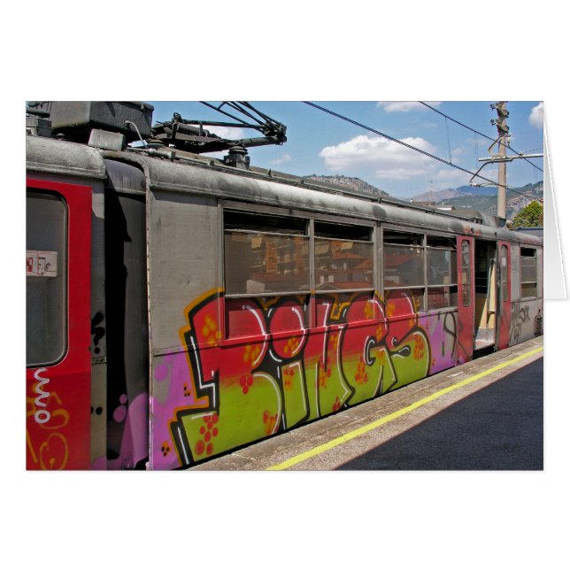 La pintada cubrió el tren italiano (Anverso (Horizontal))
