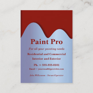 La pintura roja puede las tarjetas de visita de la