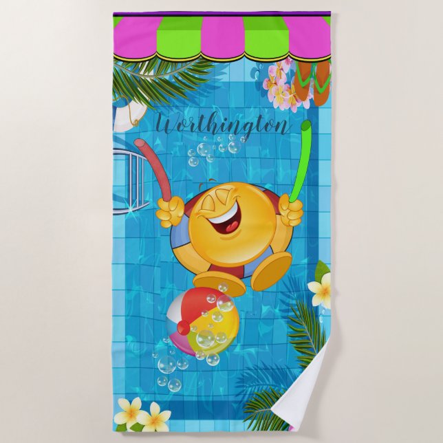 La piscina de toallas de playa sonríe 2 (Anverso)