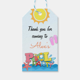 La piscina le agradece etiqueta del regalo