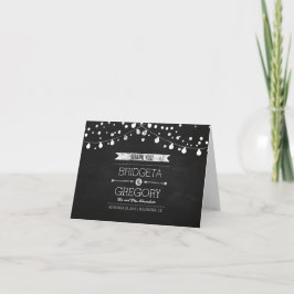 La pizarra de la boda le agradece las tarjetas