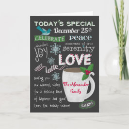 La pizarra de la cafetería del navidad añade sus