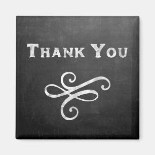 La pizarra elegante le agradece imán del regalo