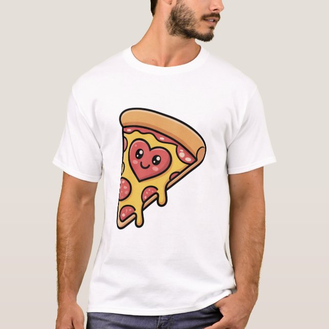 La pizza es mi camiseta de San Valentín (Anverso)