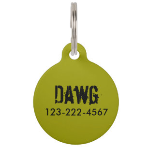 La placa de identificación personalizada Dawg del