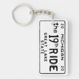 la placa de Michigan del 19º RIDE llavero de pata 