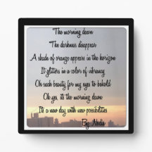 La placa del alba de la mañana