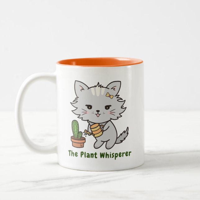 La planta susurra tazas y tazas de gato persas (Izquierda)