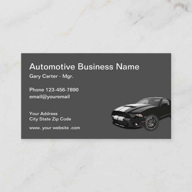 La plantilla de tarjeta de visita automotriz (Anverso)