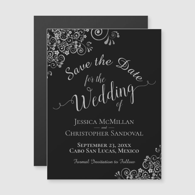 La plata brillante en la boda negra salva el imán  (Anverso/Reverso)